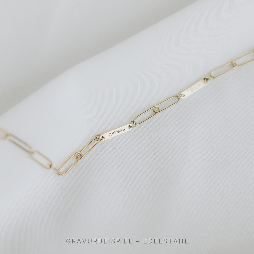 Family Chain Necklace Edelstahl Gravurbeispiel – So Loved Manufacture