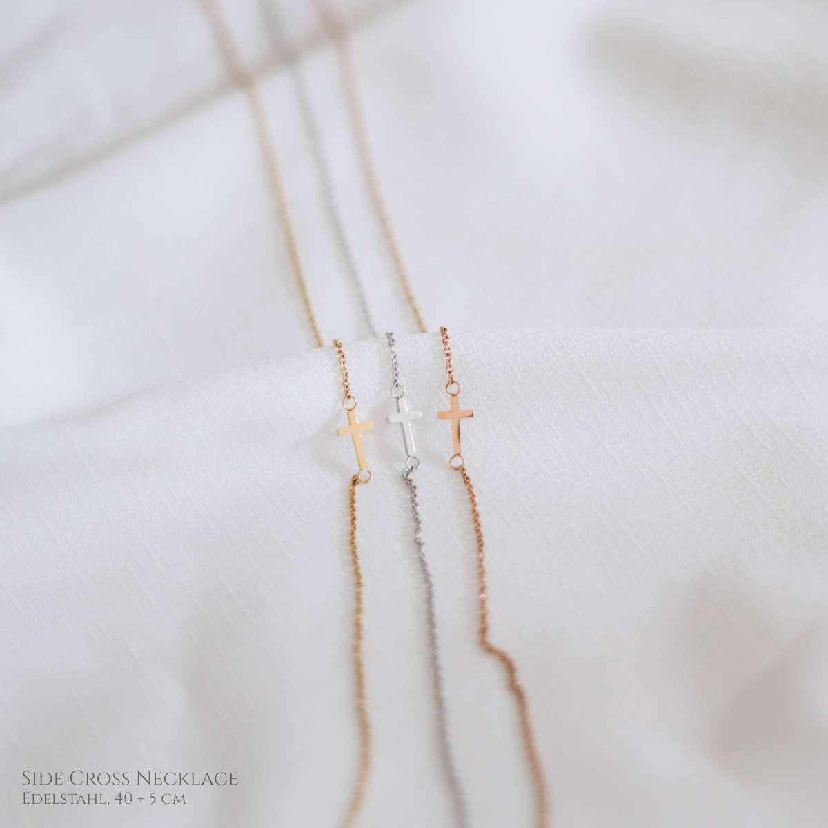 Side Cross Necklace
